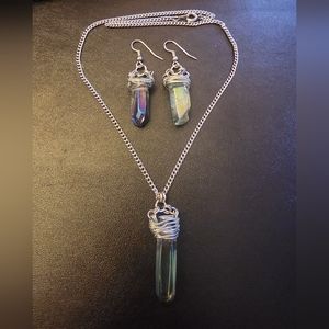 Opalite Pendant and Earings Set